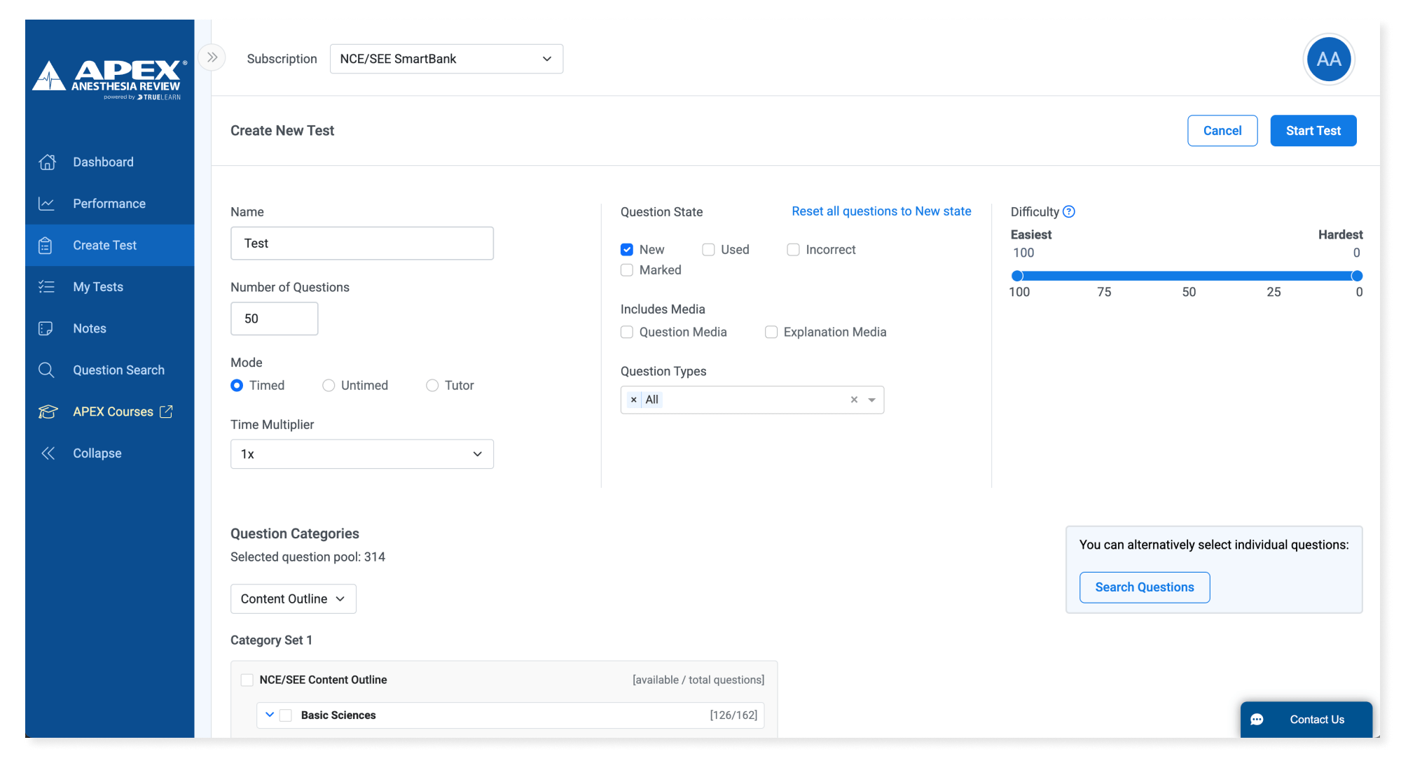 NCE/SEE question bank screenshot