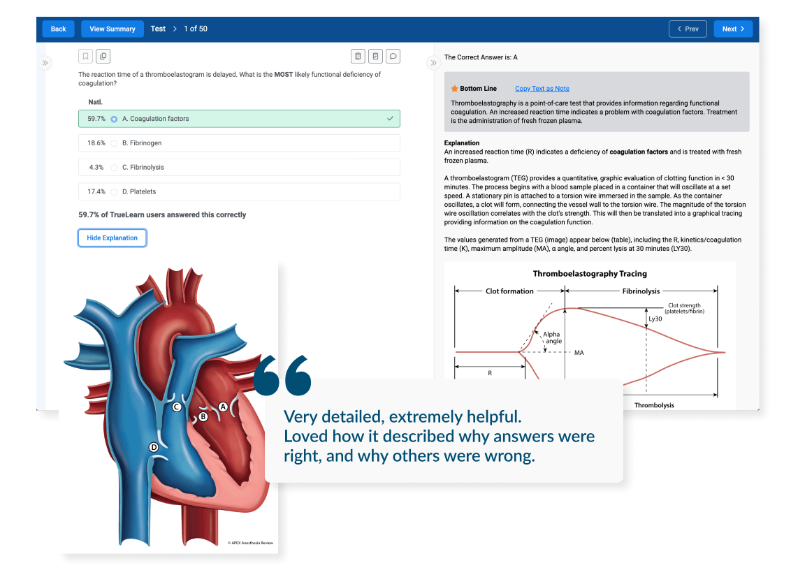 NCE/SEE question bank example practice question with image of heart valves